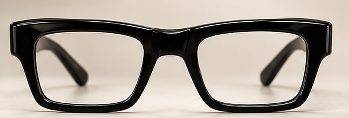 TEN Carlo frame in black acetate, front view