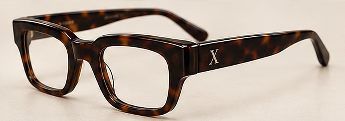 TEN Rudy frame in tortoiseshell acetate, three-quarter view